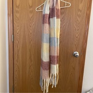 Fleece plaid pastel scarf